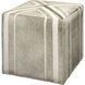 Nantucket 16 inch Grey Hide with White Hide Stripes Ottoman, Inline
