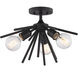 Estelle 3 Light 17 inch Matte Black Semi-Flush Mount Ceiling Light