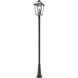 Talbot 3 Light 117.25 inch Oil Rubbed Bronze Outdoor Post Mounted Fixture in Seedy Glass