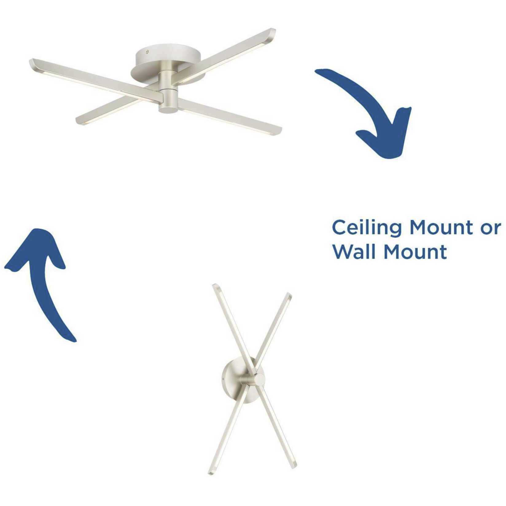 Pivot LED LED 25 inch Burnished Nickel Semi-Flush Mount Ceiling Light