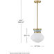 Lucy 1 Light 10 inch Lacquered Brass with Seafoam Pendant Ceiling Light
