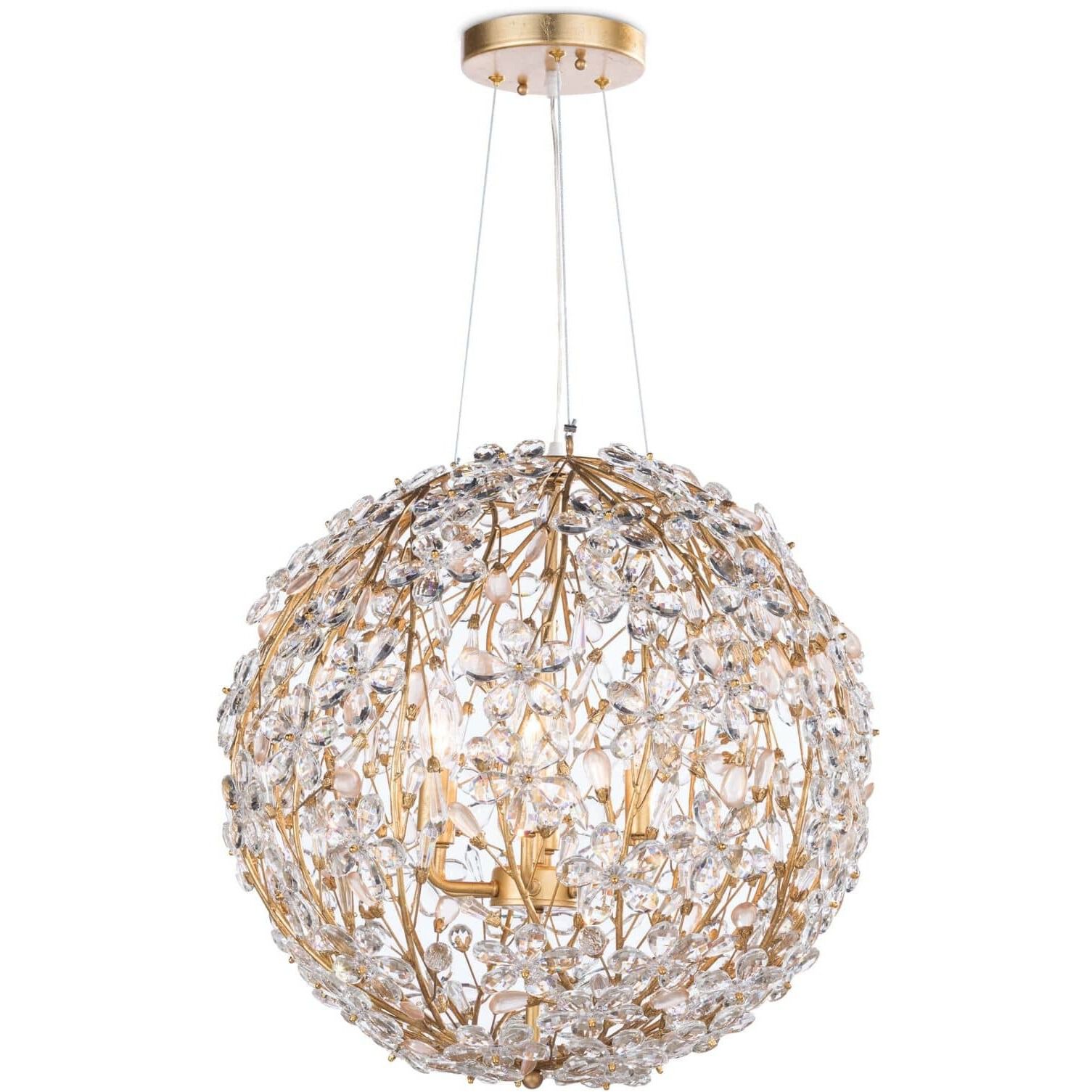 Cheshire 6 Light 20 inch Gold Leaf Chandelier Ceiling Light, Small
