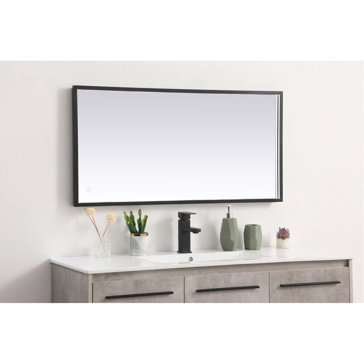 Pier 30 X 20 inch Black LED Mirror