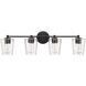 Ballas 4 Light 31.5 inch Black Bathroom Vanity Light Wall Light