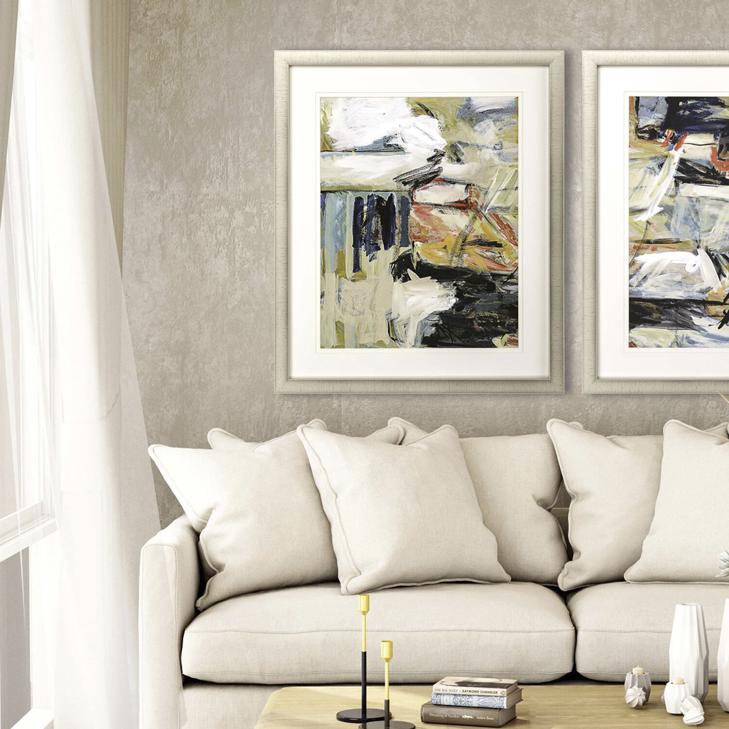 Mainstream Multi and Turquoise and Blue and Black Framed Art