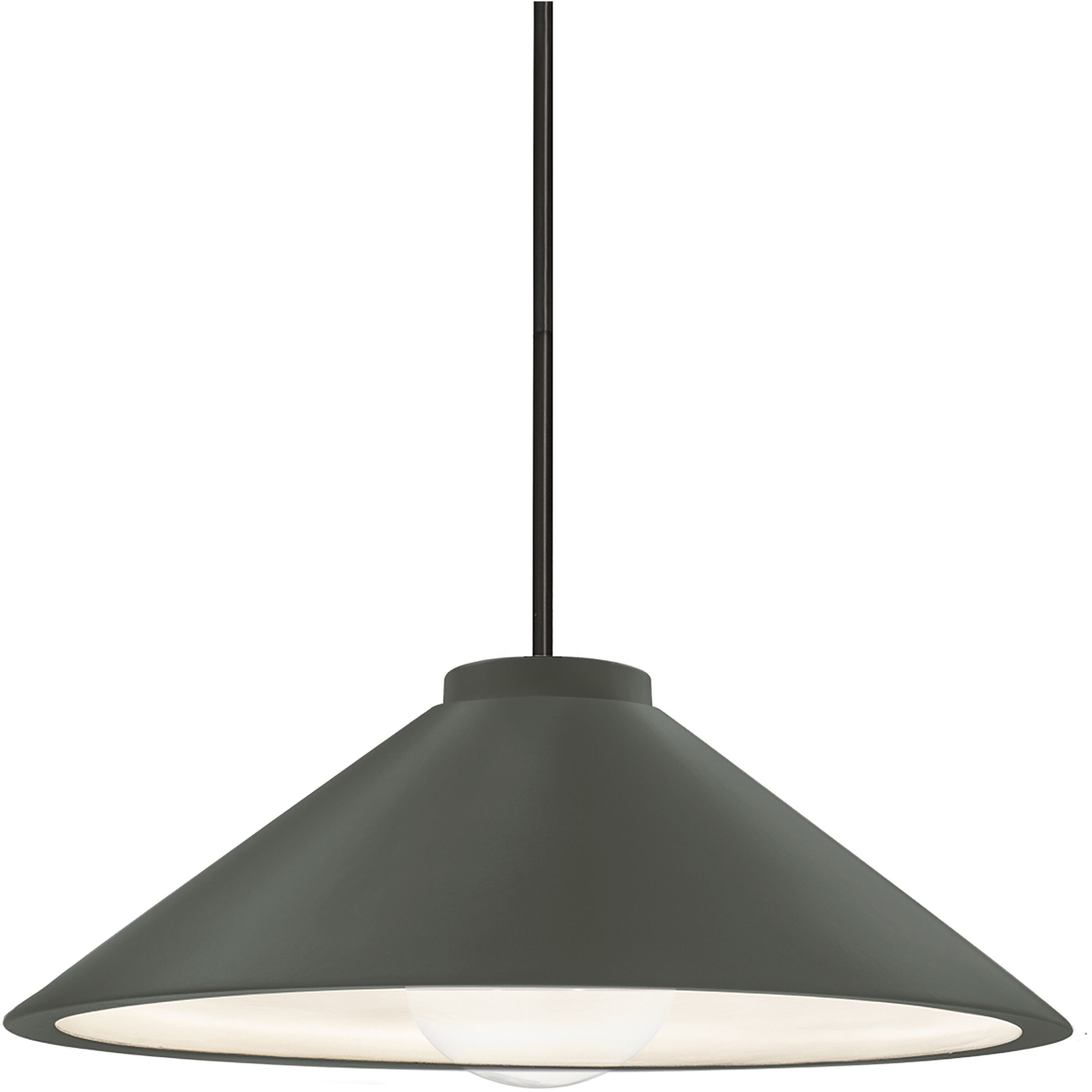 Radiance Collection LED 11.75 inch Pewter Green with Matte Black Pendant Ceiling Light