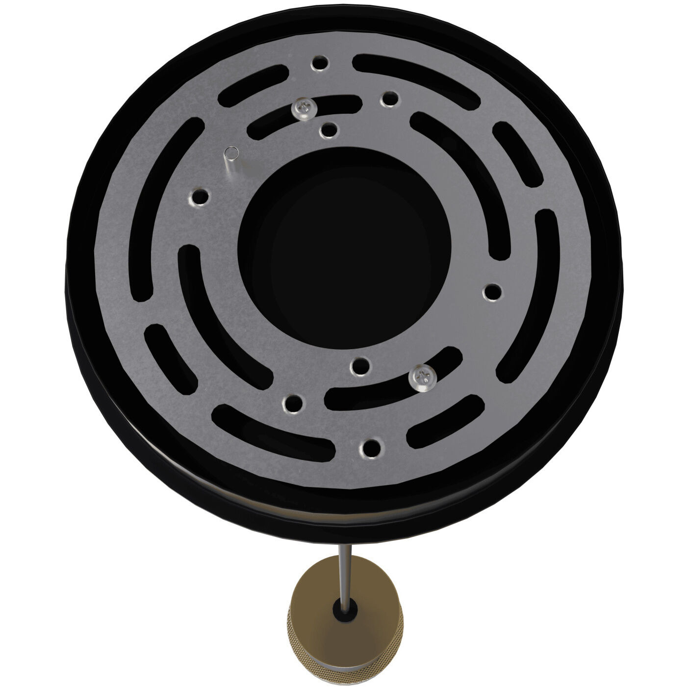 Cicada LED 3 inch Black with Knurled Brass Pendant Ceiling Light