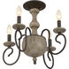 Castile 4 Light 18 inch Rustic Black Semi-Flush Mount Ceiling Light