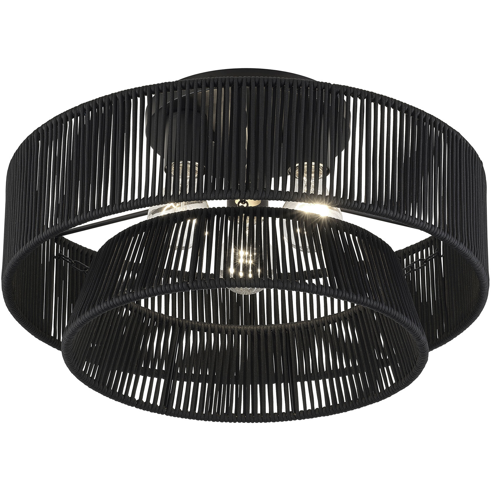 Florell 3 Light 18 inch Black Semi Flush Mount Ceiling Light, Large