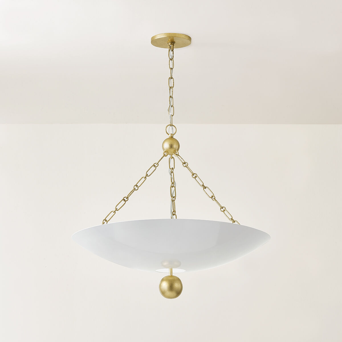 Amali 3 Light 26 inch Vintage Gold Leaf/Soft White Pendant Ceiling Light