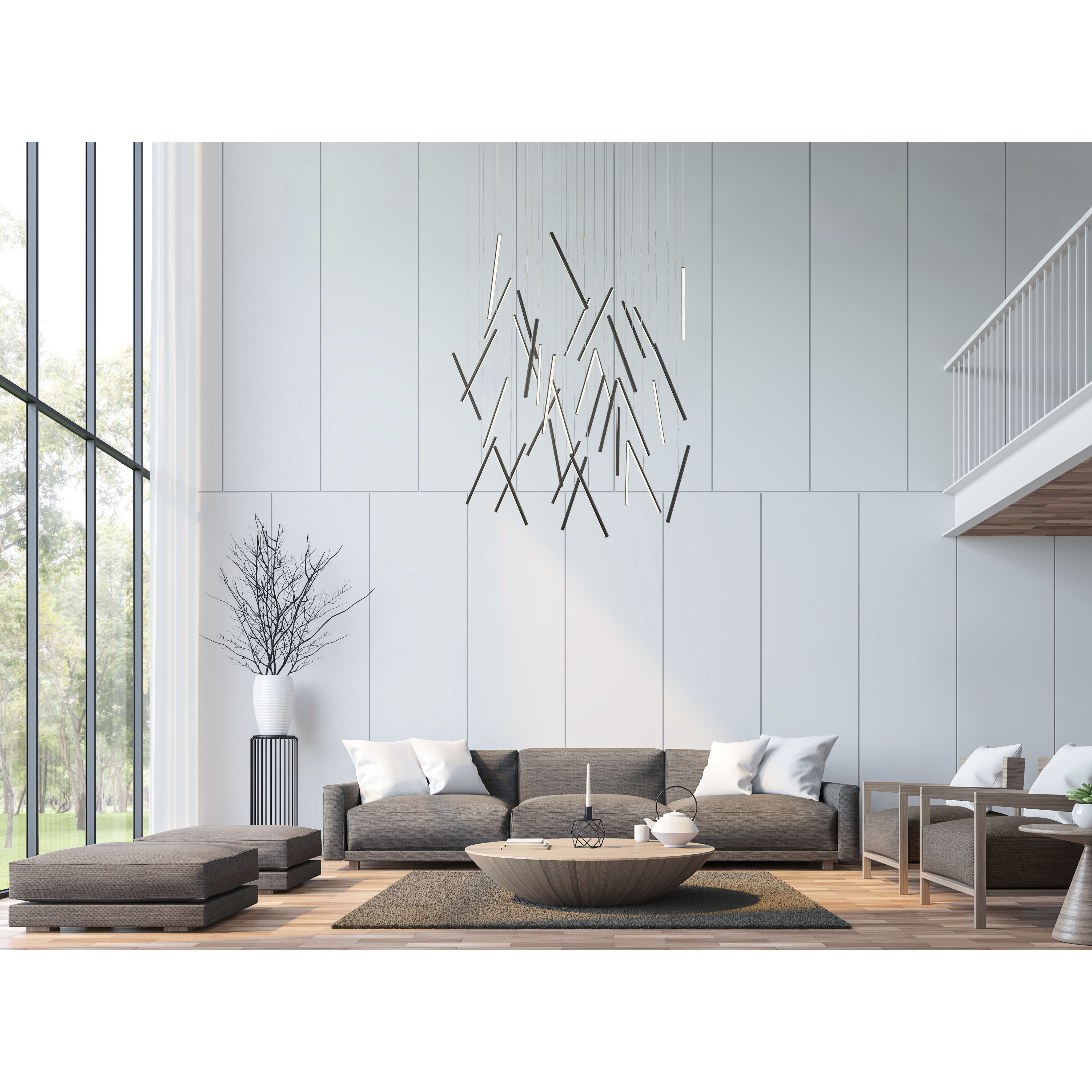 Chute Multi Pendant Ceiling Light in Black