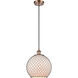 Ballston Large Farmhouse Chicken Wire LED 10 inch Antique Copper Mini Pendant Ceiling Light, Ballston