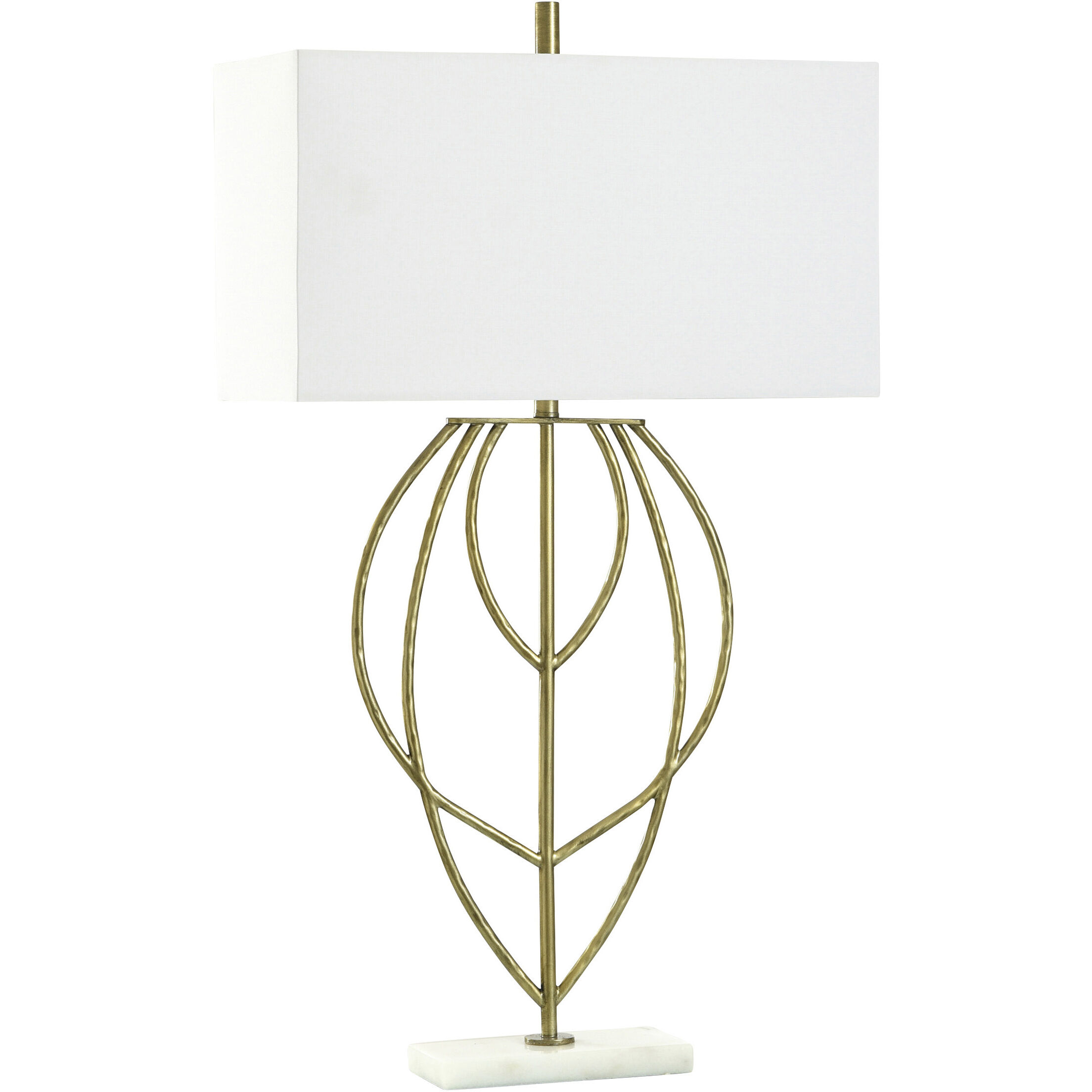 Nellman 42 inch 100.00 watt Brass and White Table Lamp Portable Light