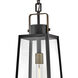 Hugh 1 Light 8.5 inch Black with Burnished Bronze Outdoor Hanging