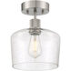 Port Nine LED 9 inch Brushed Steel Semi-Flush Ceiling Light
