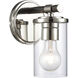 Burrow Vanity Light Wall Light in Polished Nickel with Antique Nickel