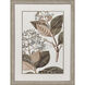 Flowering Botanical Green and Beige and Blue and Brown Framed Art
