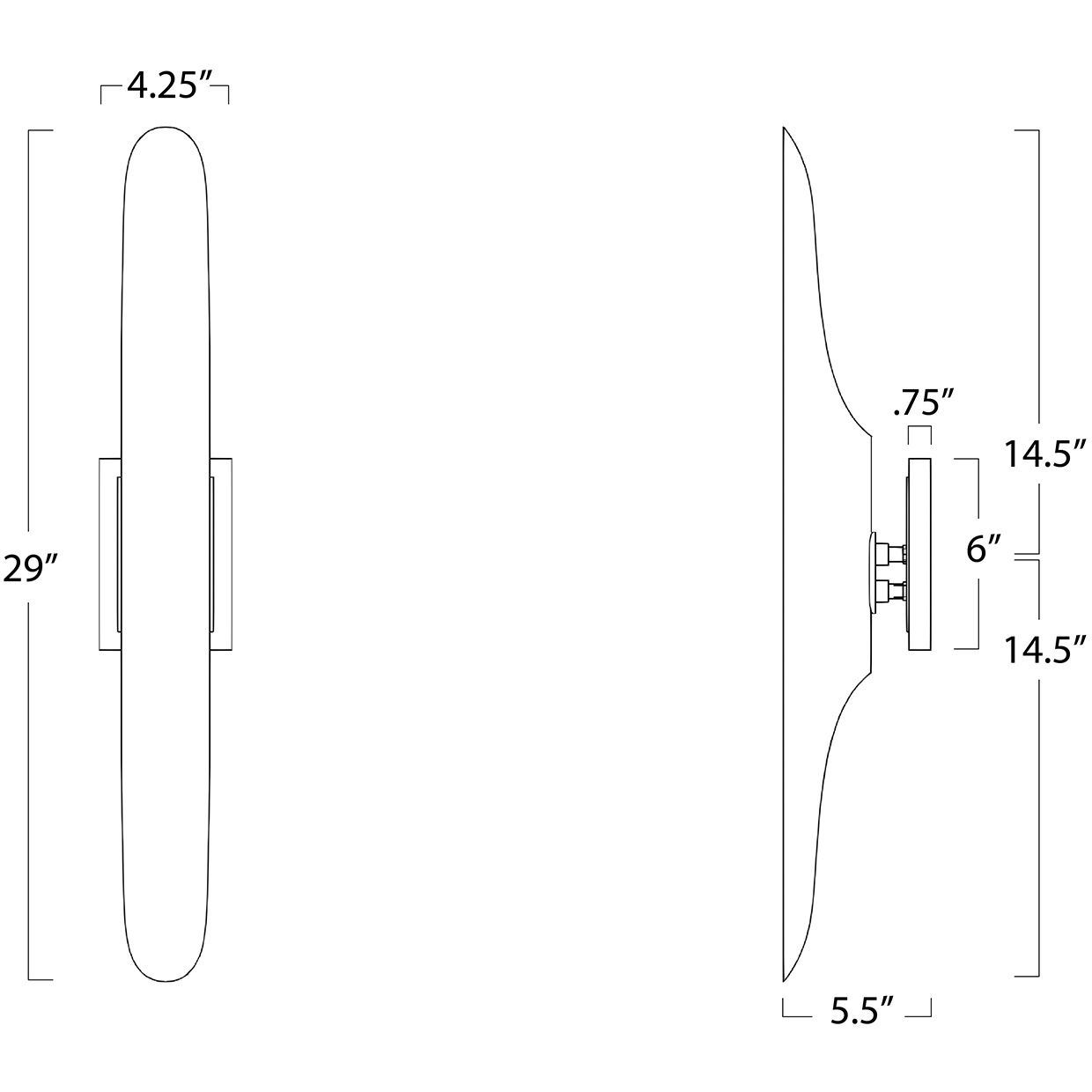 Redford 2 Light 29 inch Black Outdoor Sconce