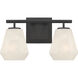 Siena 2 Light 14.25 inch Dark Matte Black Vanity Wall Light