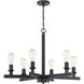 Neighborhood Chicago 6 Light 30 inch Flat Black Chandelier Ceiling Light