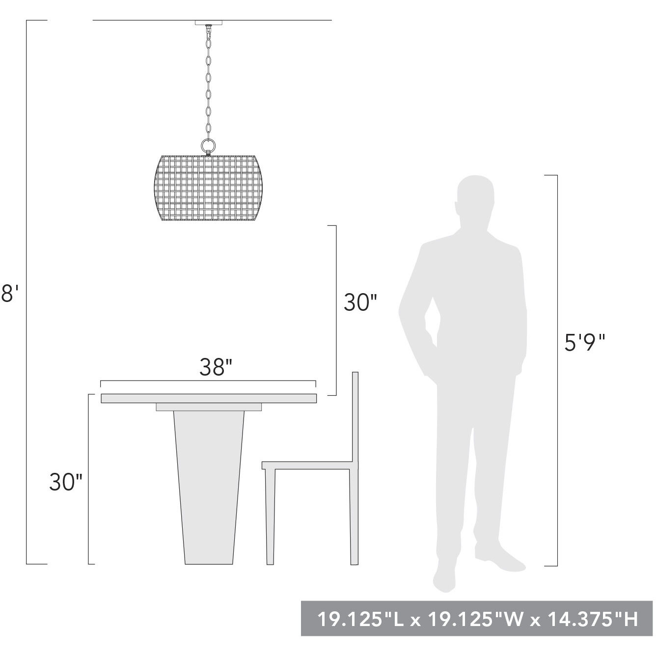 Piper 3 Light 19.13 inch Natural Black Outdoor Pendant