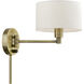 Allison 15 inch 60.00 watt Antique Brass Swing Arm Wall Lamp Wall Light