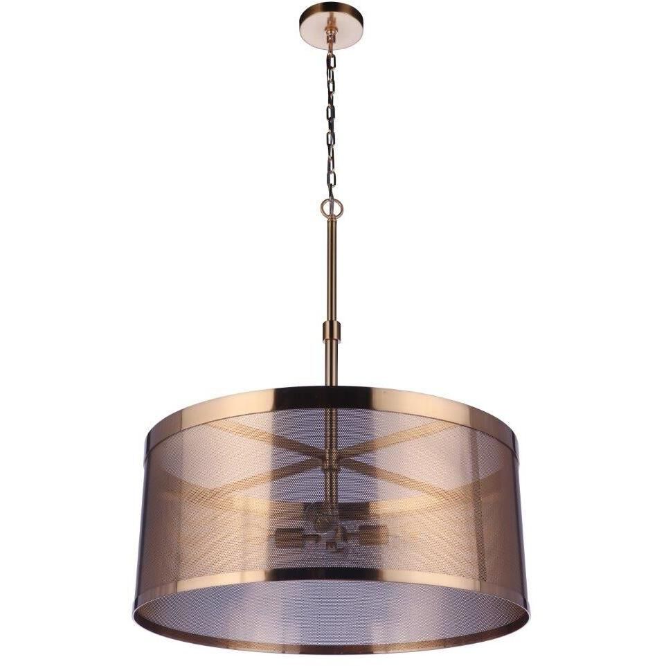 Mesh 4 Light 28 inch Satin Brass Pendant Ceiling Light