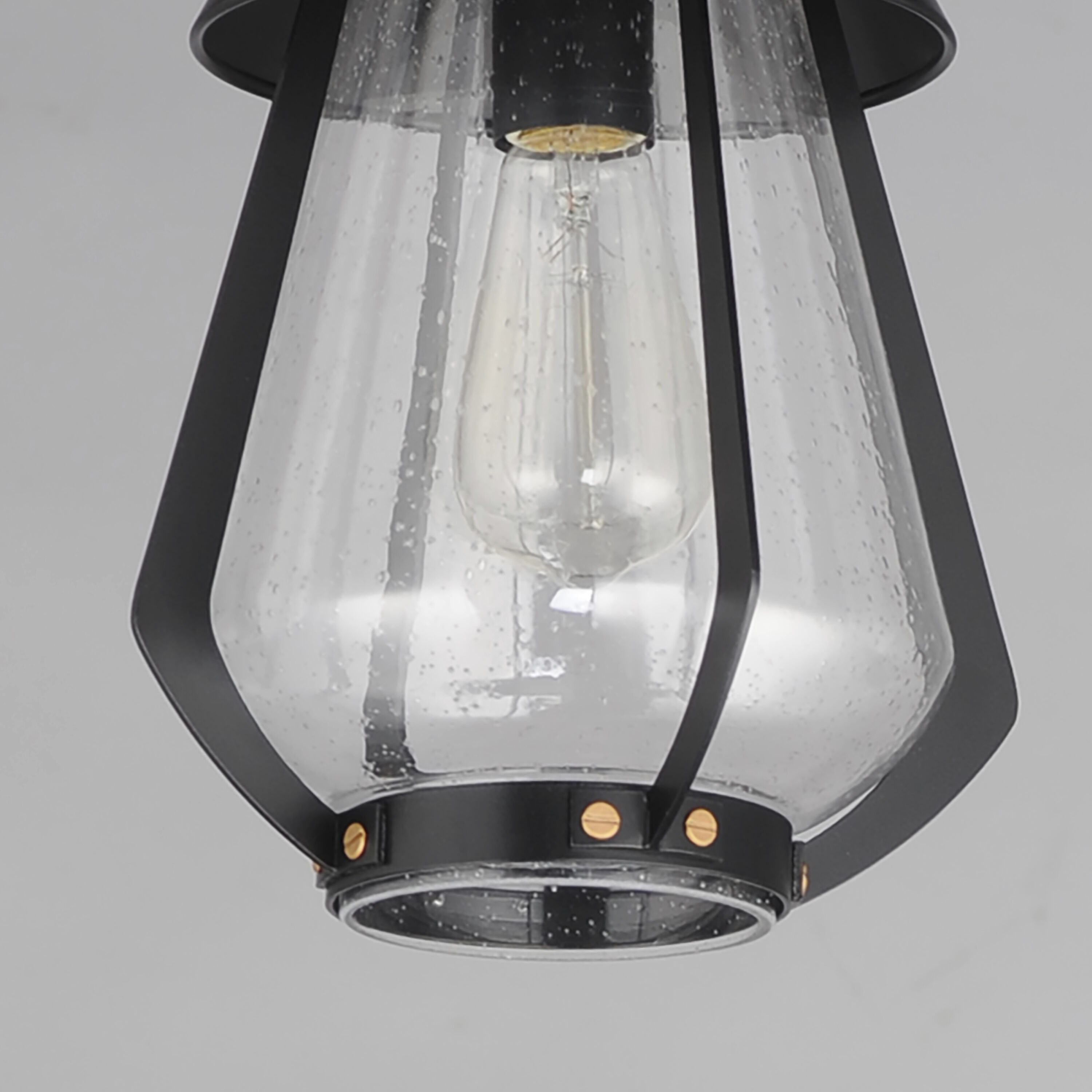 Mariner 1 Light 7.5 inch Black with Antique Brass Outdoor Pendant, Medium