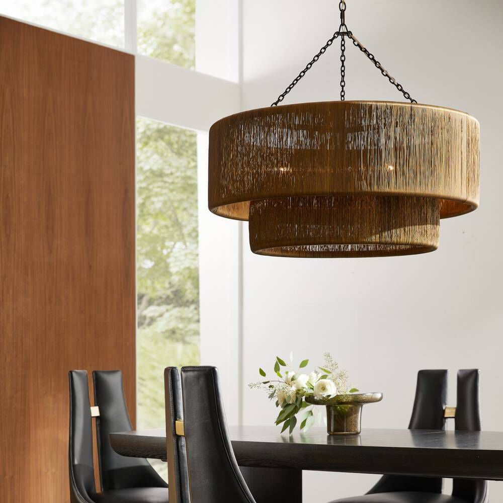 Creighton 3 Light 35 inch Vintage Brass Chandelier Ceiling Light