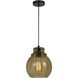 Aversa 1 Light 7 inch Amber Glass Pendant Ceiling Light