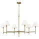 C&M by Chapman & Myers Ridgewood 6 Light 48 inch Burnished Brass Chandelier Ceiling Light