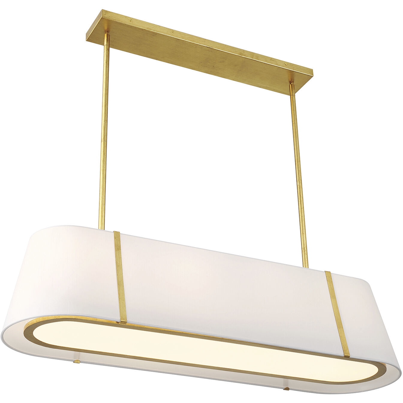 Fulton 4 Light 41.75 inch Antique Gold Linear Chandelier Ceiling Light