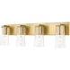 Titus 4 Light 32 inch Modern Gold Bath Vanity Light Wall Light