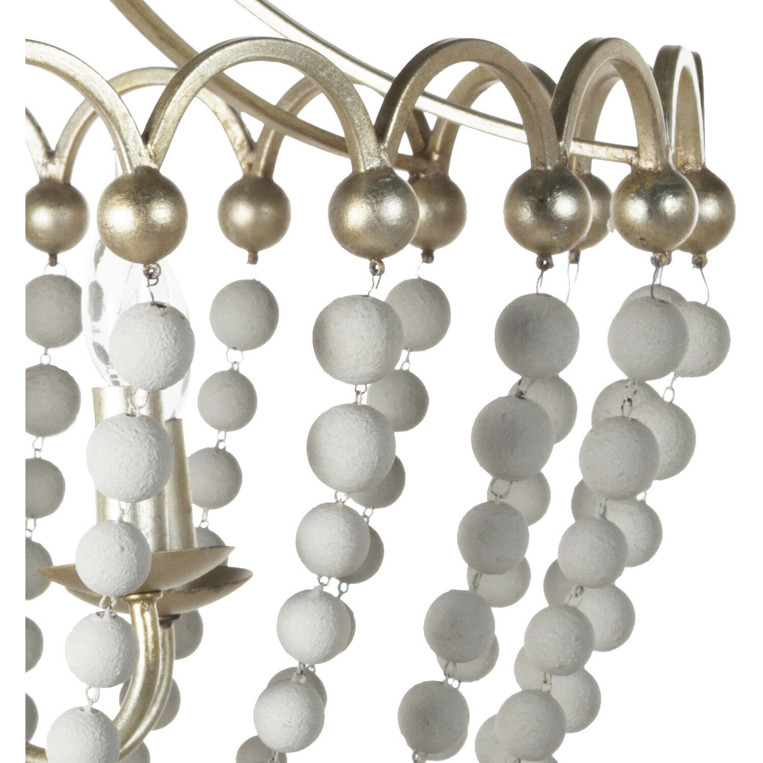 Peggy 6 Light 28.75 inch Champagne Silver / Dove White Chandelier Ceiling Light