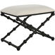 Iron Satin Black with White Textured Polyester Bench