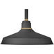 Foundry Classic Outdoor Barn Light in Textured Black, Gooseneck