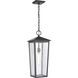 Marquis 1 Light 9 inch Matte Black with Chemical Oz and Clear Outdoor Pendant