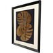 Gold Monstera Brown and Gray Framed Art