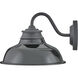 Wallace Outdoor Barn Light in Museum Black with Gloss Black, Gooseneck
