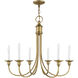 Cranford 6 Light 26 inch Antique Brass Chandelier Ceiling Light