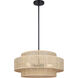 Bellamy 3 Light 22 inch Black Chandelier Ceiling Light in Natural Rattan