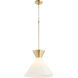 Beldar 1 Light 17 inch Aged Brass Pendant Ceiling Light in Opal