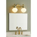 Lucy 2 Light 15.5 inch Lacquered Brass with Seafoam Bath Light Wall Light