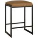 Atticus 25.75 inch Satin Black with Camel Faux Leather Counter Stool