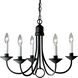 Five Light 5 Light 21 inch Textured Black Chandelier Ceiling Light