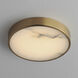 Slab LED 7.25 inch Natural Aged Brass Flush Mount Ceiling Light