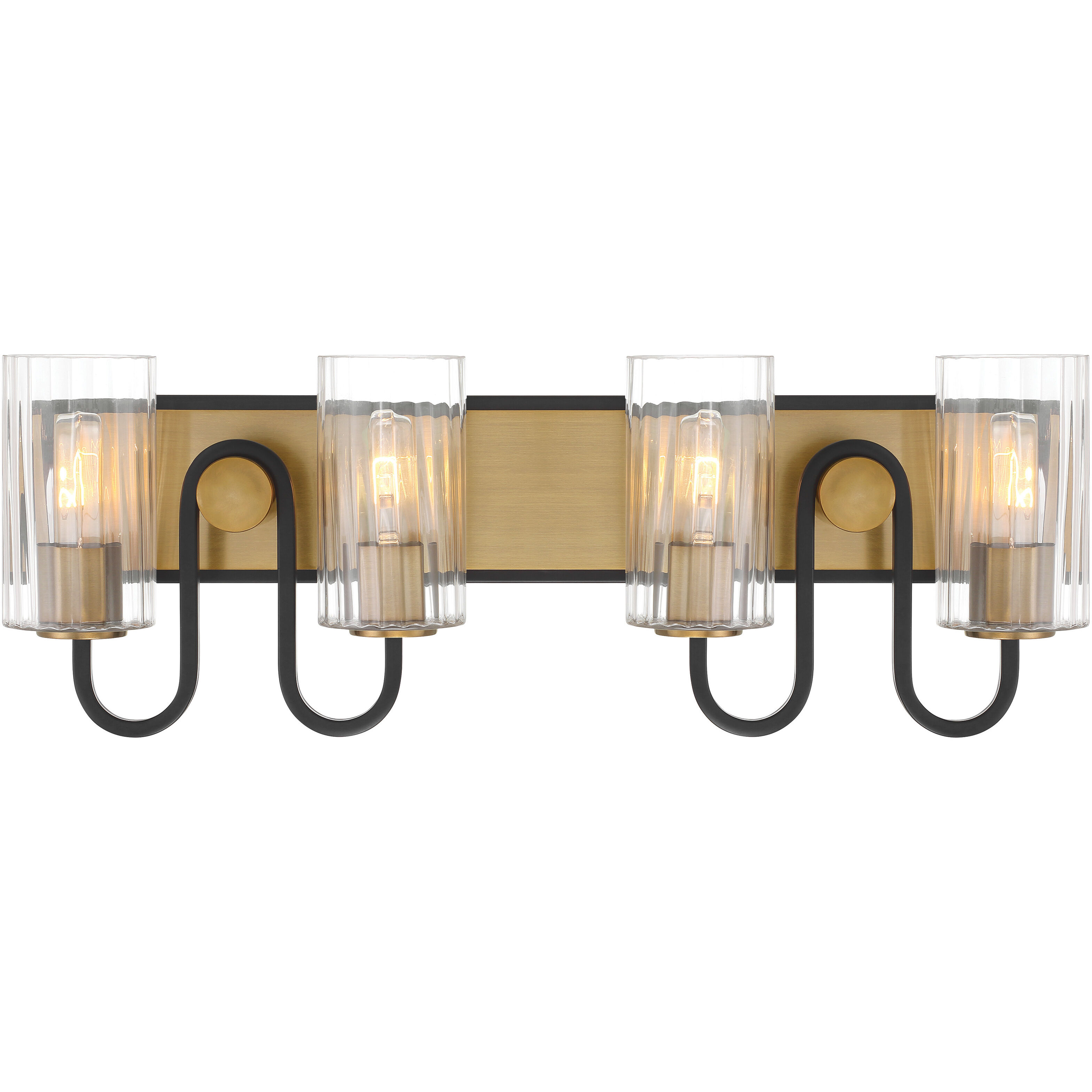 Orla 4 Light 28 inch Legacy Brass and Dark Matte Black Vanity Light Wall Light
