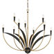 Miller 9 Light 35.5 inch Legacy Brass and Sand Coal Chandelier Ceiling Light