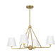 Xavier 4 Light 31.75 inch Vibrant Gold Chandelier Ceiling Light in Vibrant Gold and White