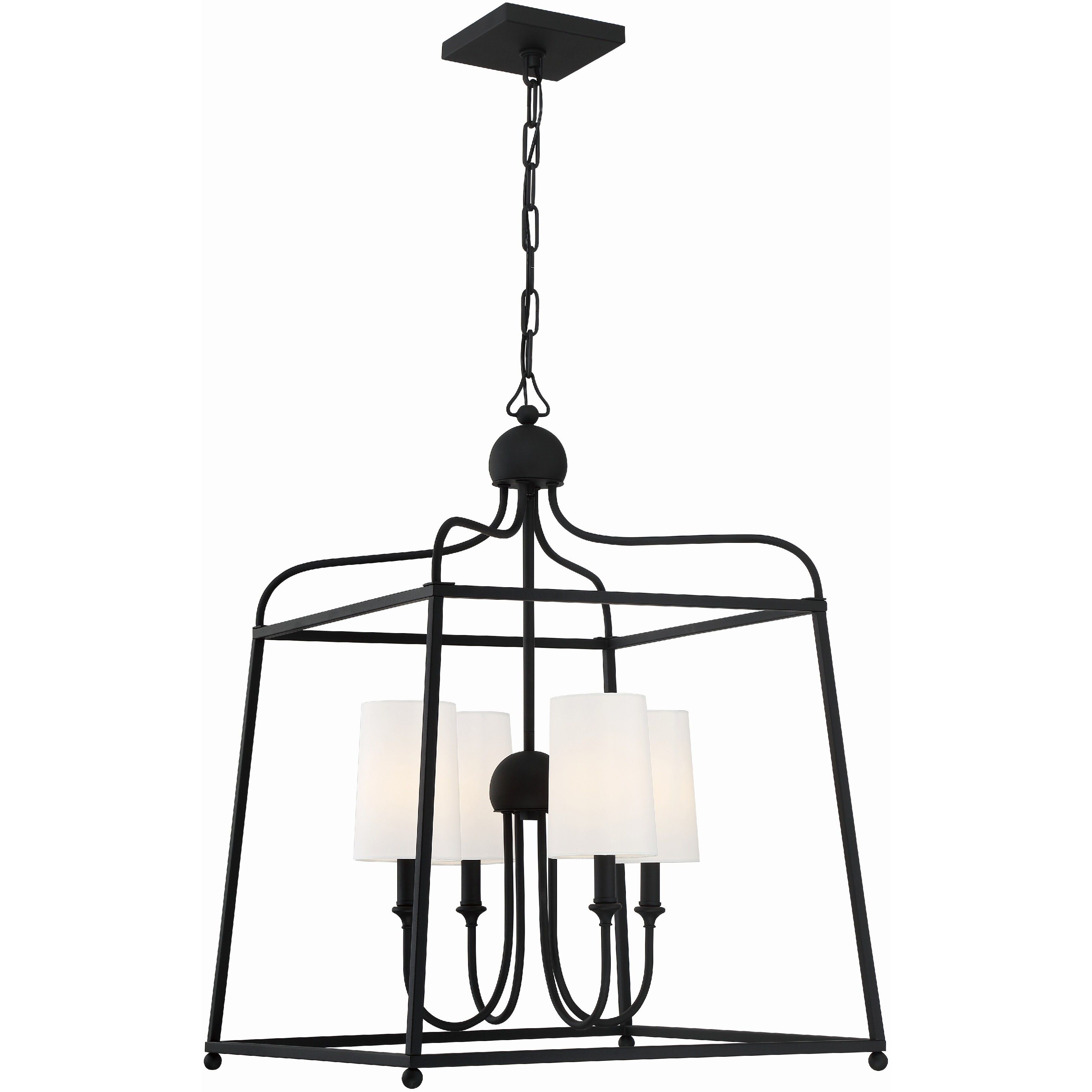 Sylvan 4 Light 21.5 inch Black Forged Lantern Chandelier Ceiling Light